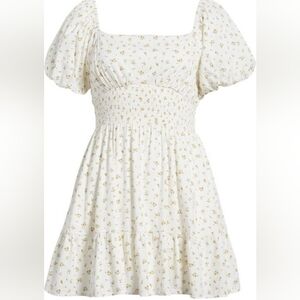 BP White and Yellow Floral Dress